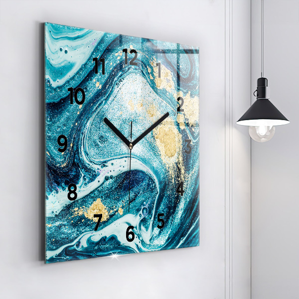 Square wall clock Abstract marble