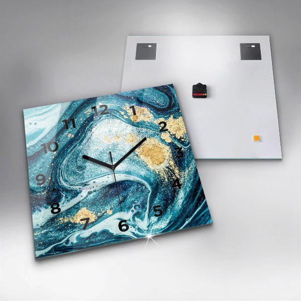 Square wall clock Abstract marble