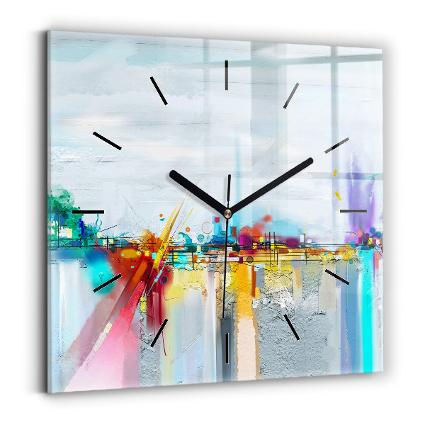 Square wall clock Abstract bridge
