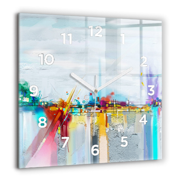 Square wall clock Abstract bridge