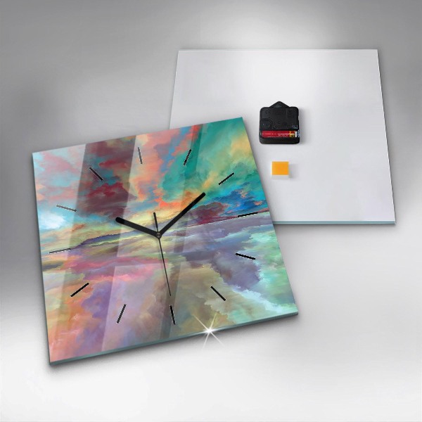 Square wall clock Abstract landscape