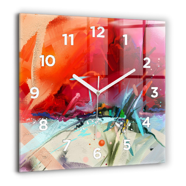 Square wall clock Rows of spices