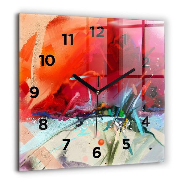 Square wall clock Rows of spices