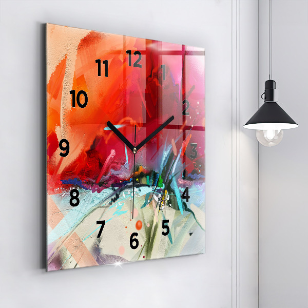 Square wall clock Rows of spices