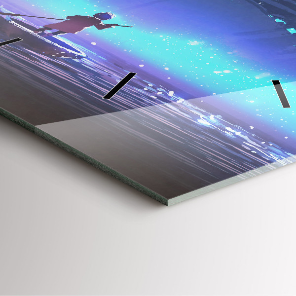 Square wall clock Fantasy sailing ship