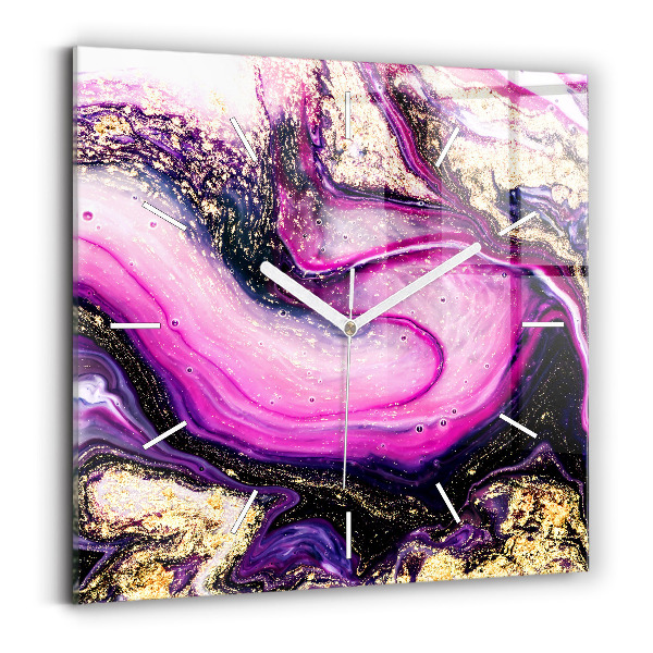 Square wall clock Abstract marble