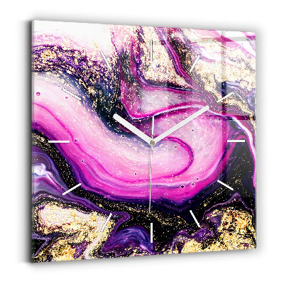 Square wall clock Abstract marble
