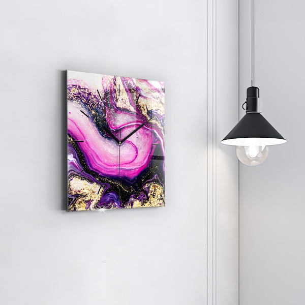 Square wall clock Abstract marble