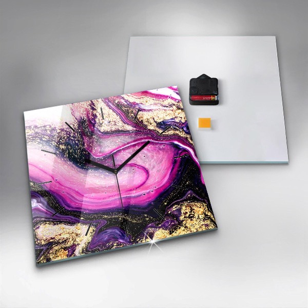 Square wall clock Abstract marble