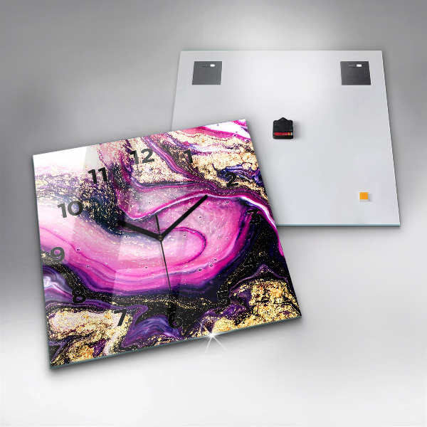 Square wall clock Abstract marble