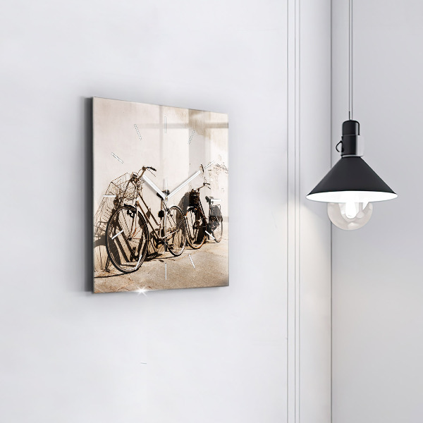 Square wall clock Italian bike