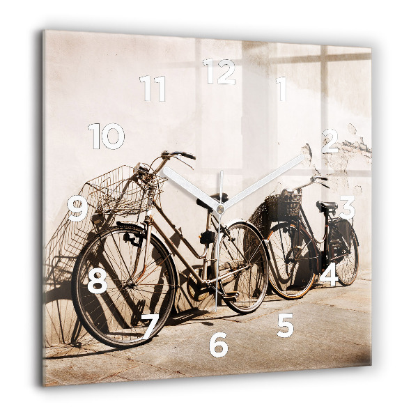 Square wall clock Italian bike