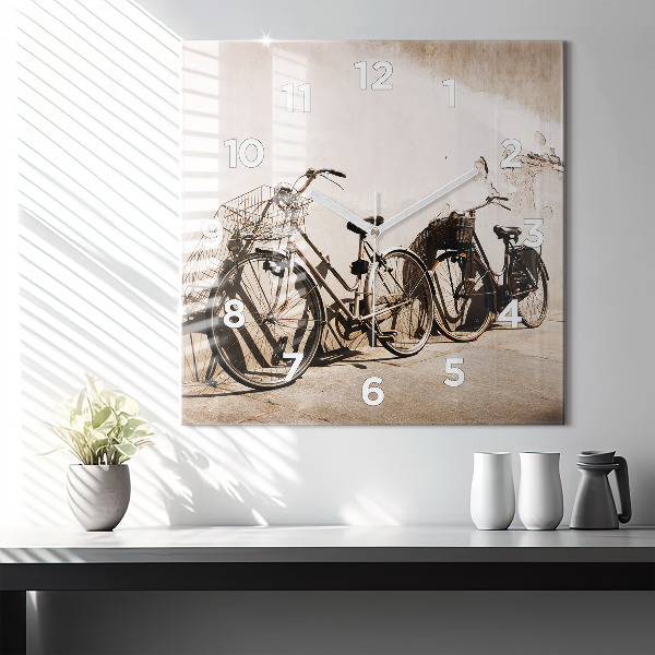 Square wall clock Italian bike
