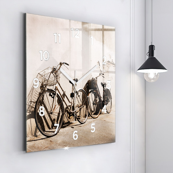 Square wall clock Italian bike