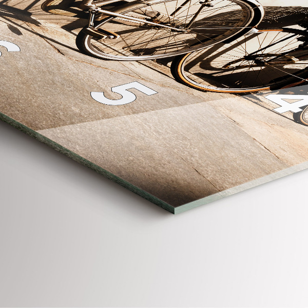 Square wall clock Italian bike