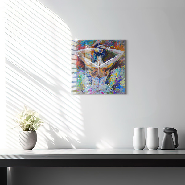 Square wall clock Painted Ballerina