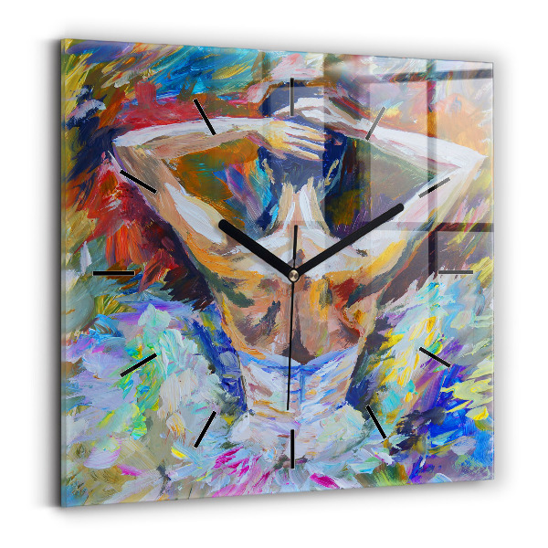 Square wall clock Painted Ballerina