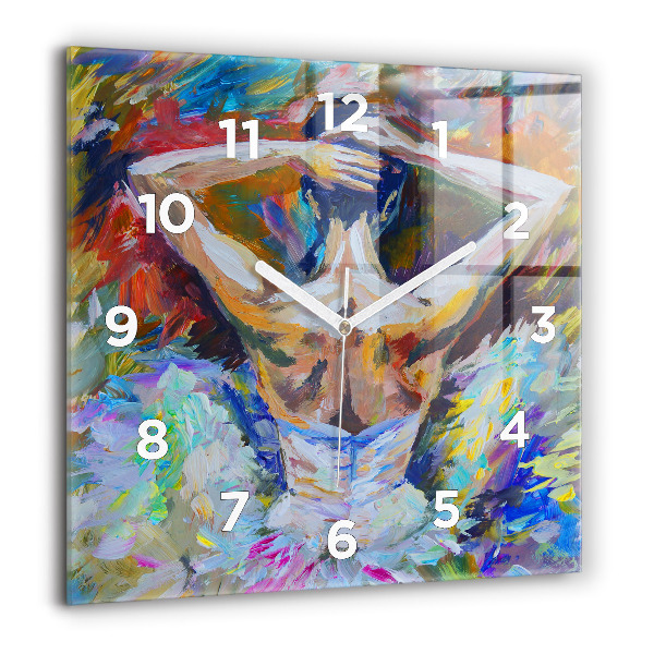 Square wall clock Painted Ballerina