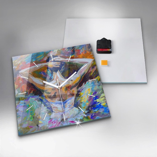 Square wall clock Painted Ballerina