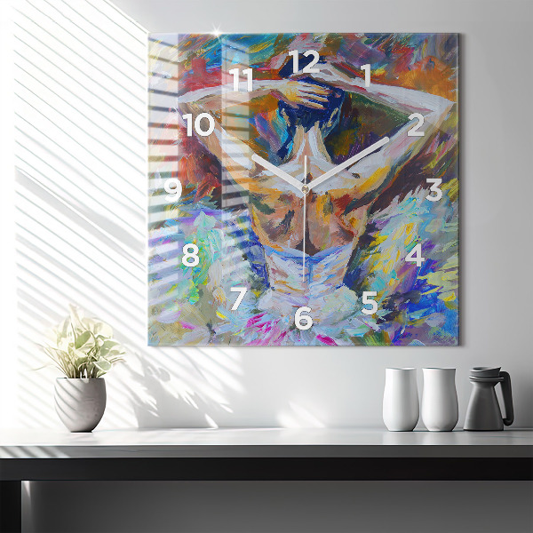 Square wall clock Painted Ballerina