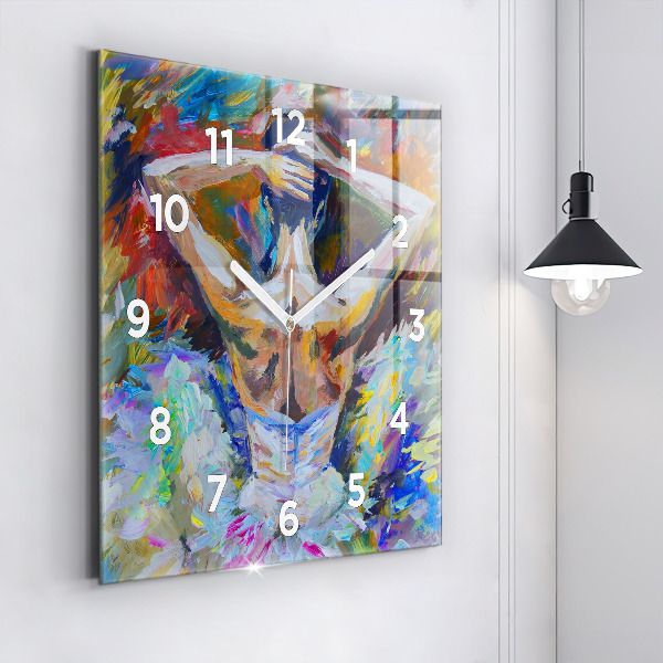 Square wall clock Painted Ballerina