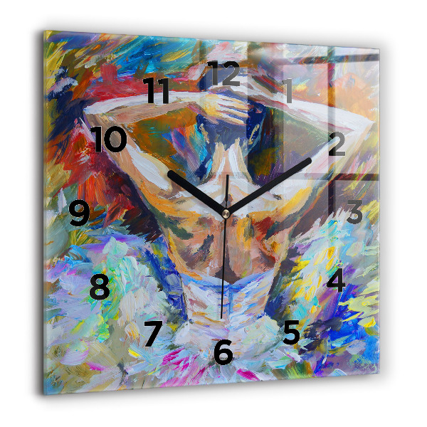 Square wall clock Painted Ballerina