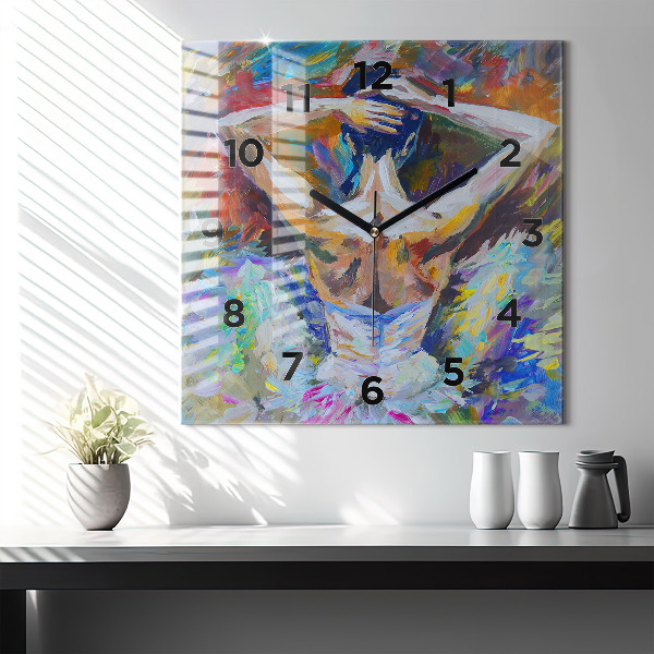 Square wall clock Painted Ballerina