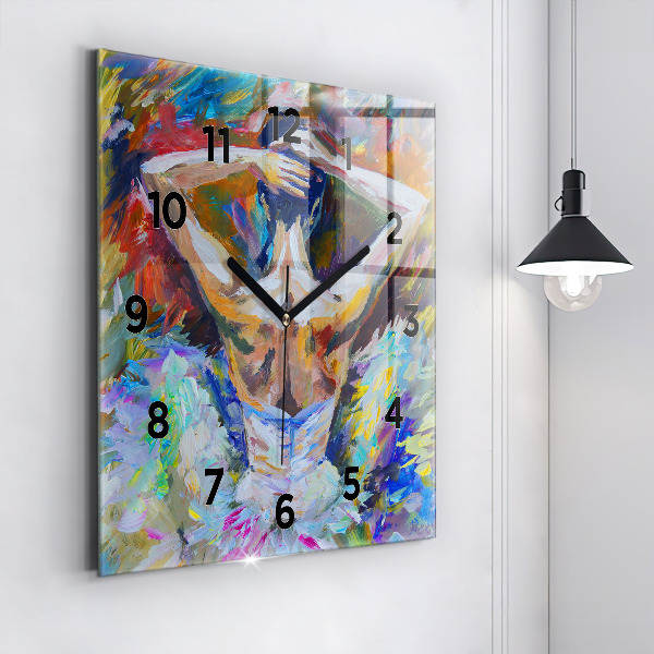 Square wall clock Painted Ballerina