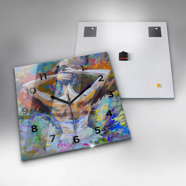 Square wall clock Painted Ballerina