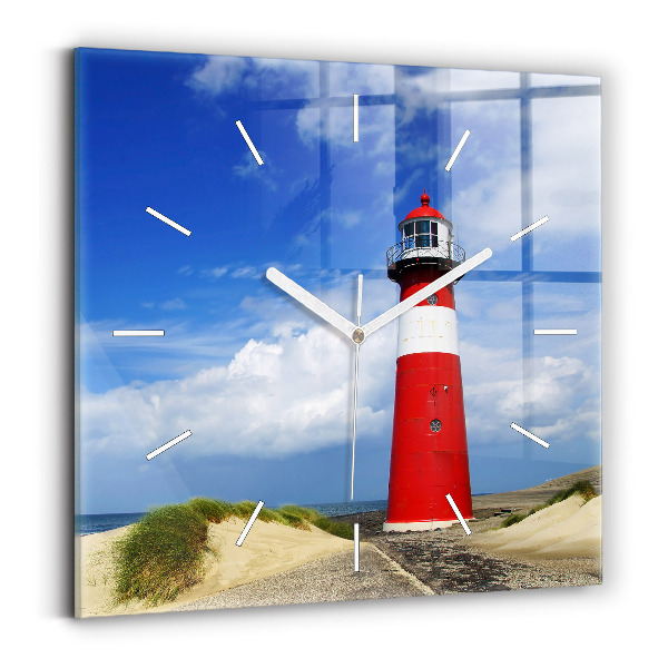 Square wall clock Lighthouse