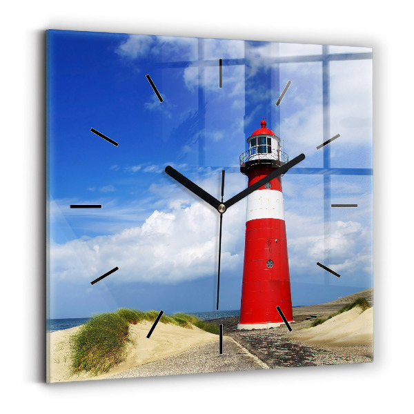 Square wall clock Lighthouse
