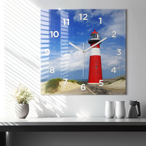 Square wall clock Lighthouse