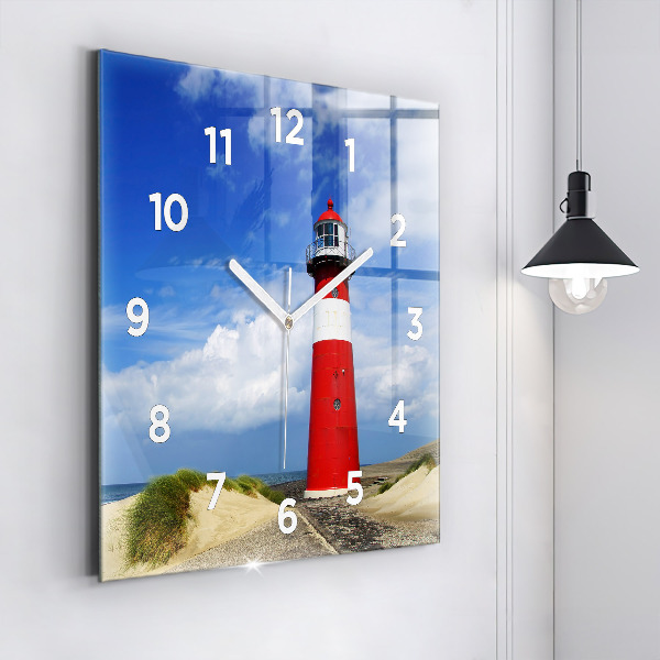 Square wall clock Lighthouse