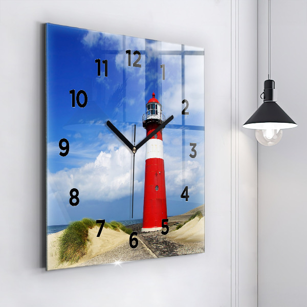 Square wall clock Lighthouse