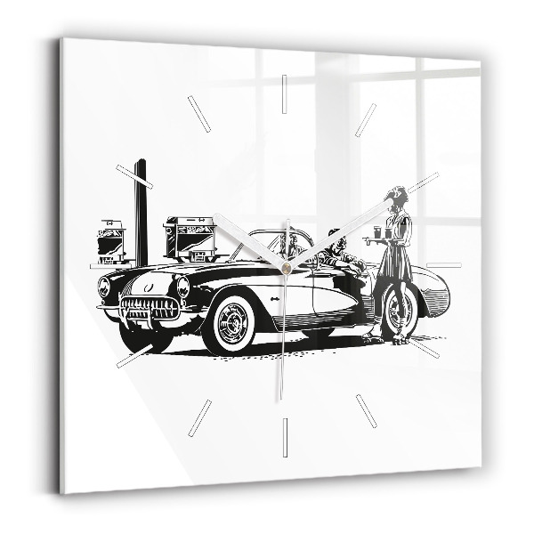 Square wall clock Retro Illustration