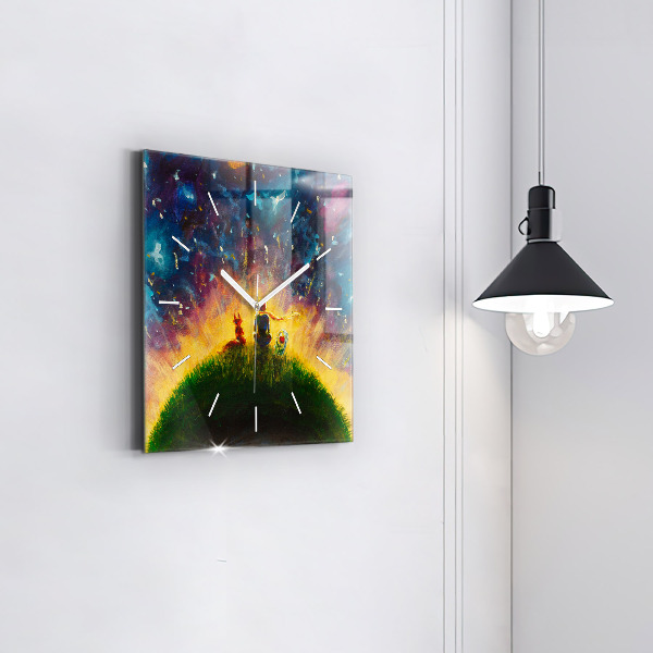 Square wall clock Abstraction The Little Prince