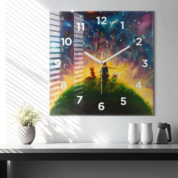 Square wall clock Abstraction The Little Prince