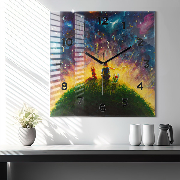 Square wall clock Abstraction The Little Prince
