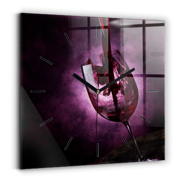 Square wall clock Wine glass
