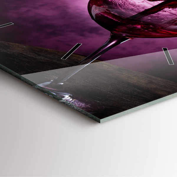 Square wall clock Wine glass