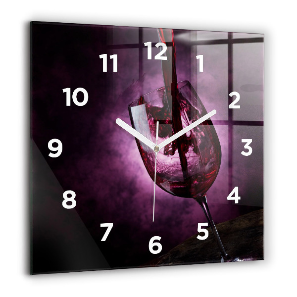 Square wall clock Wine glass