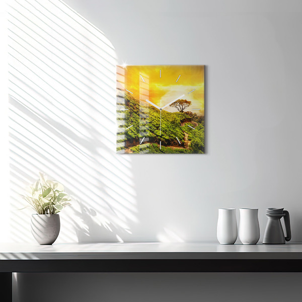 Square wall clock Tea Hill