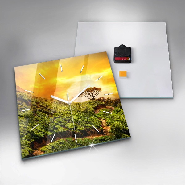 Square wall clock Tea Hill