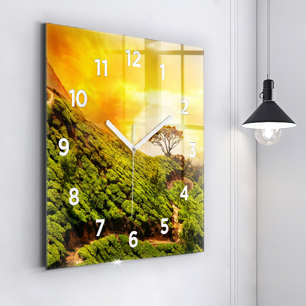 Square wall clock Tea Hill