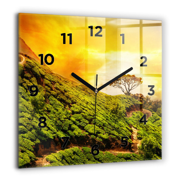 Square wall clock Tea Hill