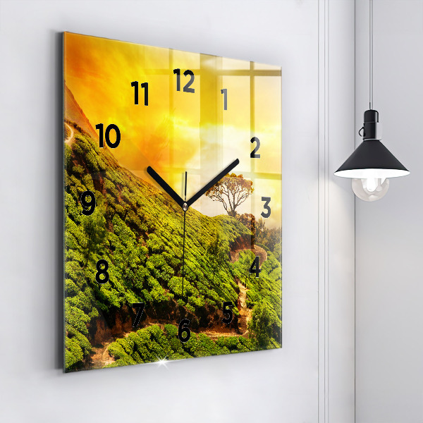 Square wall clock Tea Hill