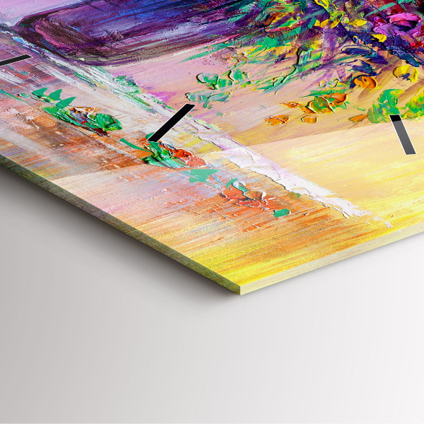 Square wall clock Flowers in a vase