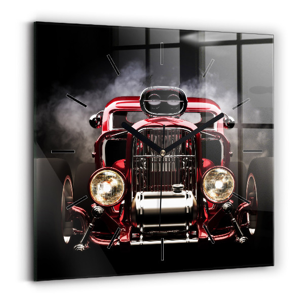 Square wall clock Old vintage car