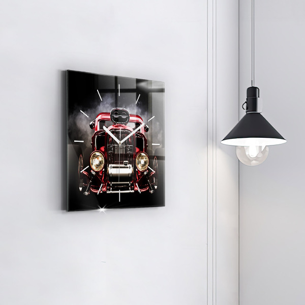 Square wall clock Old vintage car