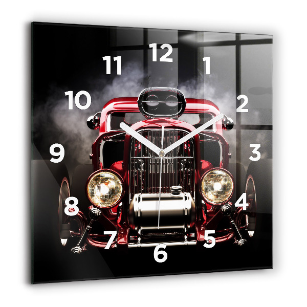 Square wall clock Old vintage car